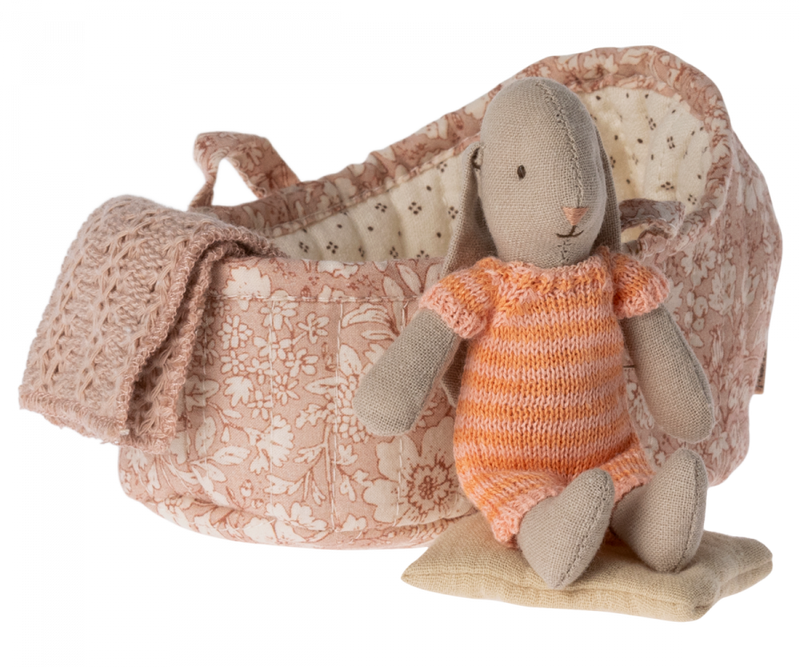 Maileg Bunny in Carry Cot Micro Assorted