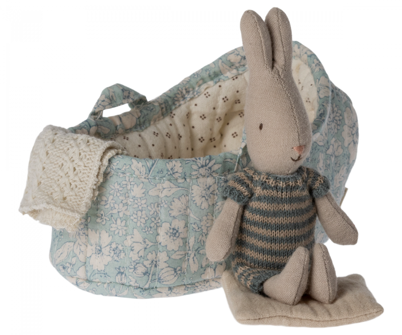 Maileg Rabbit in Carry Cot Micro Assorted