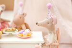 Set of 4 Handmade Miniature Lilac Rainbow Gold Glitter Party Hats Perfect For Your Maileg Mice