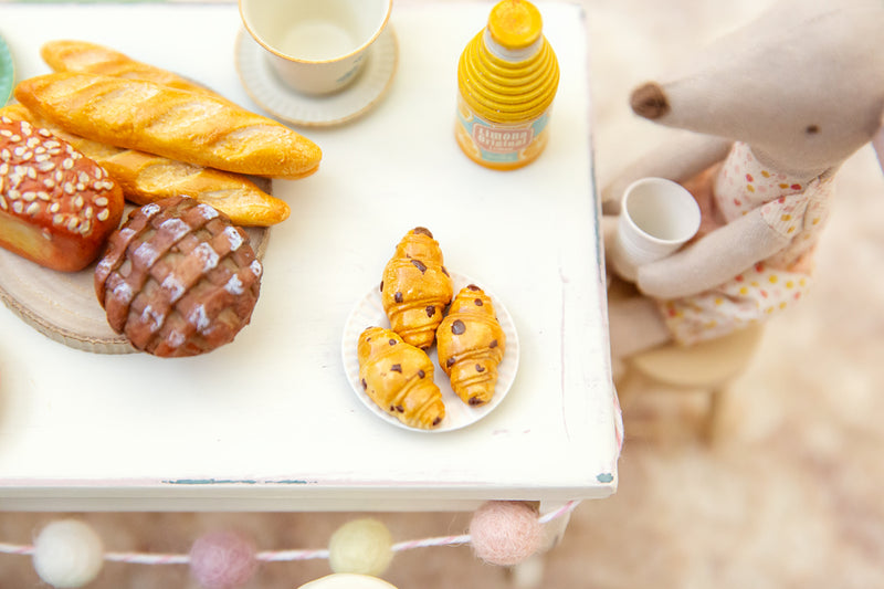 Single Handmade Miniature Polymer Clay Chocolate Croissant Perfect For Maileg Mice