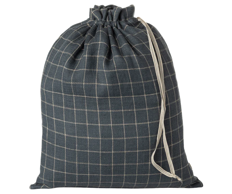 Maileg Fabric Bag Checker Sand Petrol S/S 2025