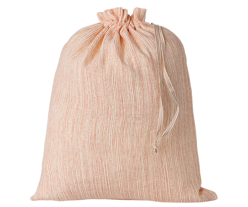 Maileg Fabric Bag Large Stripes Off White Red S/S 2025