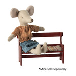 Maileg Mouse Bench Red F/W 2024