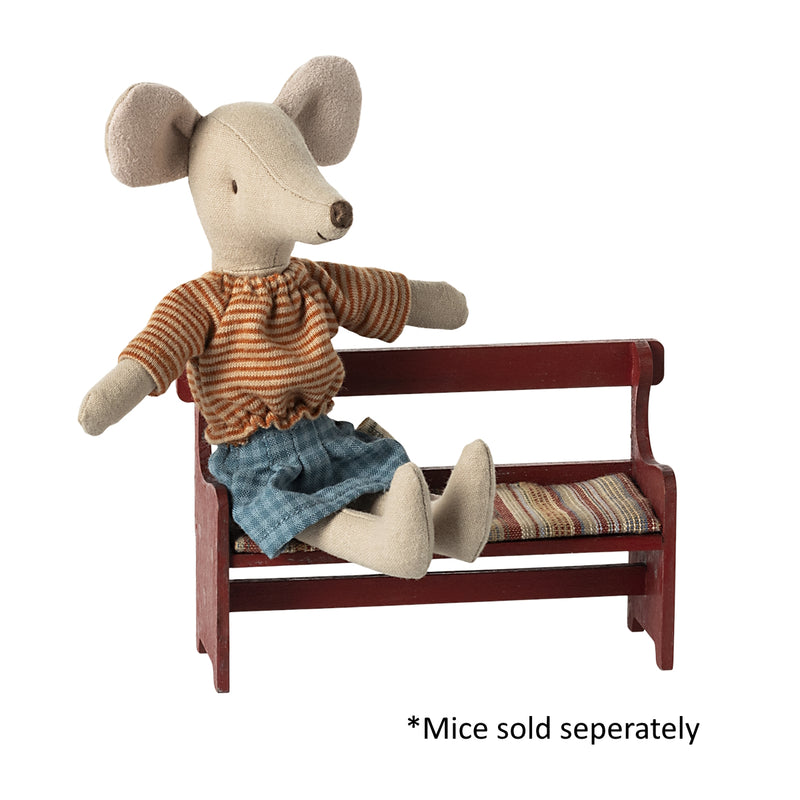 Maileg Mouse Bench Red F/W 2024
