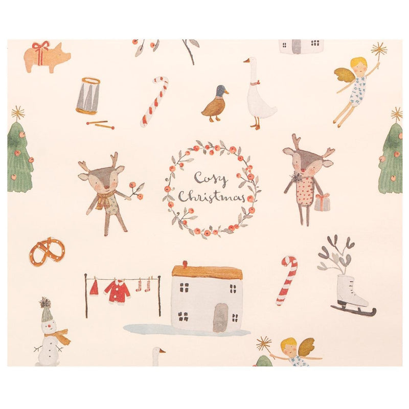 Gift Wrap Cosy Christmas 10m White F/W 2024