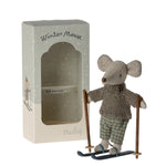 Maileg Winter Mouse with Skis Big Brother