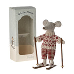 Maileg Winter Mouse with Skis Mum