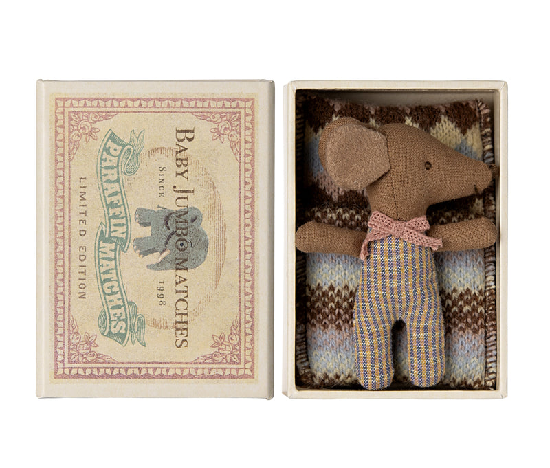 Maileg Sleepy Wakey Baby Mouse In Rose