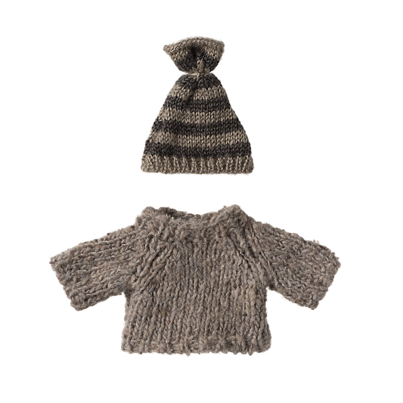 Maileg Knitted Sweater And Hat for Big Brother Mouse F/W 2024