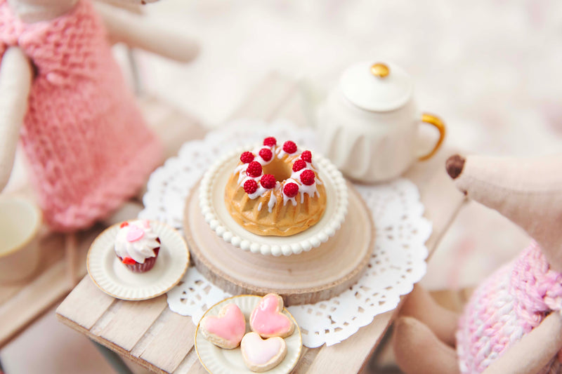 Handmade Miniature Polymer Clay Raspberry Iced Bundt Cake Perfect For Your  Maileg Mice
