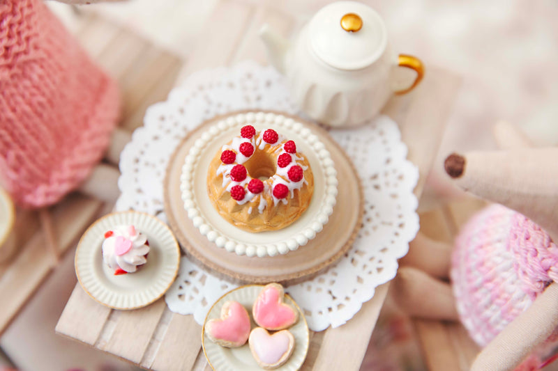 Handmade Miniature Polymer Clay Raspberry Iced Bundt Cake Perfect For Your  Maileg Mice