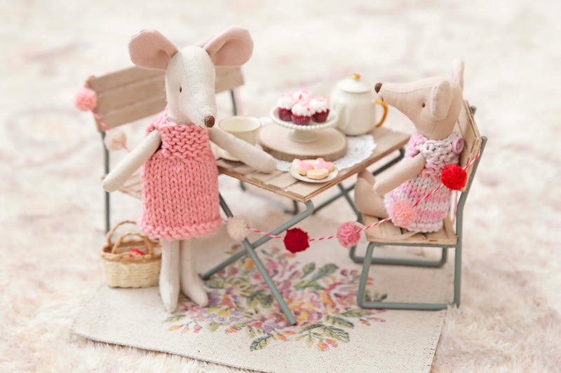 Hand Knitted Dress In Sweet Pink Made To Fit The Maileg Mum Mouse