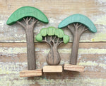 SALE 50% OFF Papoose Wooden Set Of 3 African Trees Coloured