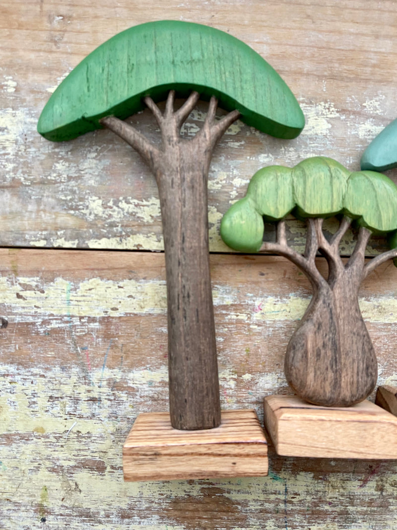 SALE 50% OFF Papoose Wooden Set Of 3 African Trees Coloured