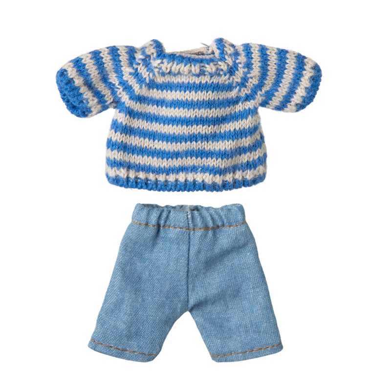 Maileg Knitted Sweater and Pants Big Brother Mouse S/S 2025