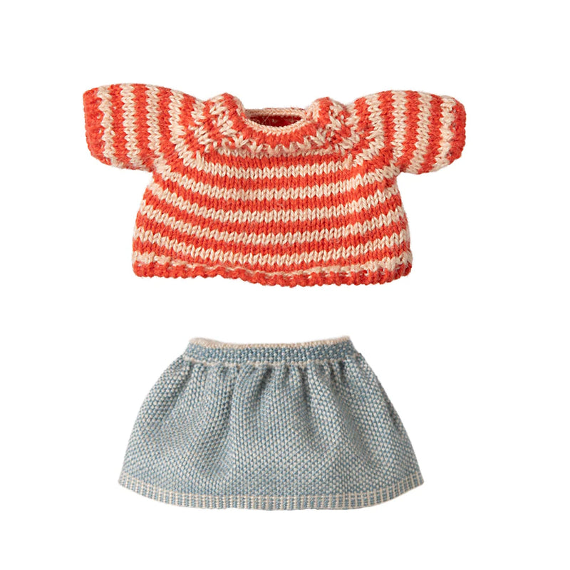 Maileg Knitted Sweater and Skirt Big Sister Mouse S/S 2025