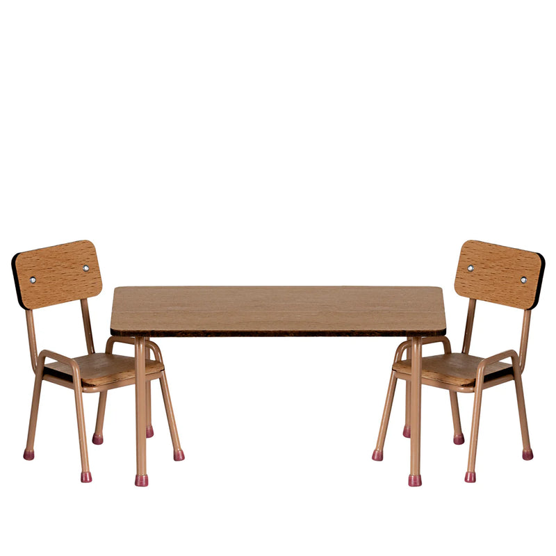 Maileg Table and Chair Set Mouse Dark Powder S/S 2025