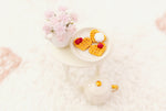 Handmade Miniature Polymer Clay Heart Shaped Waffle Stack Miniature Food Perfect For Maileg Mice
