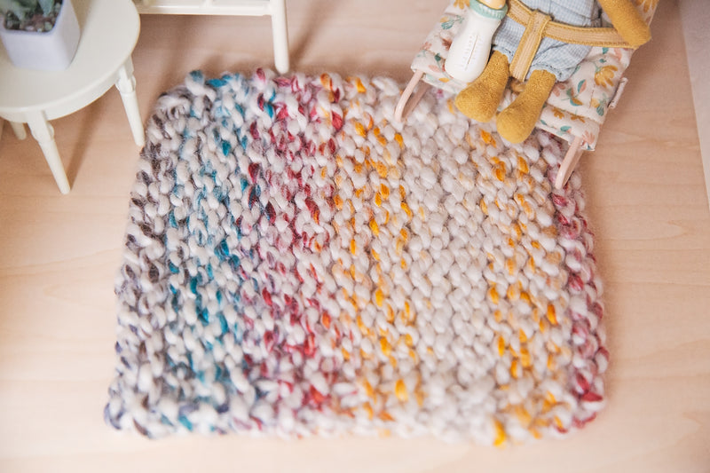 Miniature Hand Knitted Chunky Rug Hudson Bay