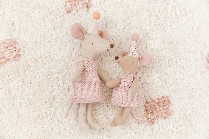 Hand Knitted Dress In Nude Pink Made To Fit The Maileg Mice Mum Mouse And Big Sister Mouse