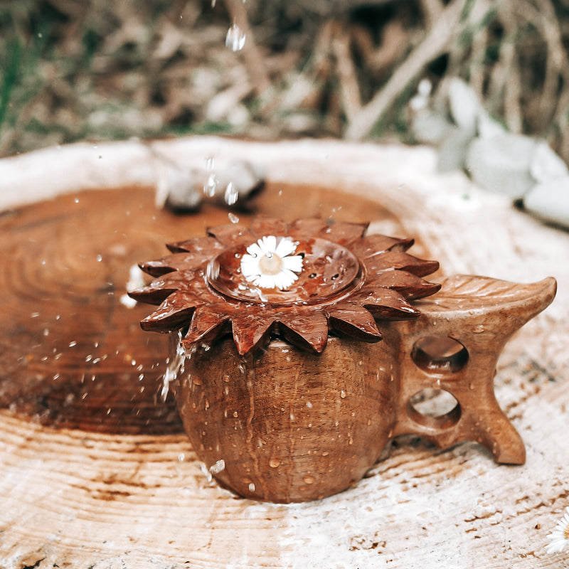 Handcrafted Wooden Leaf Cup