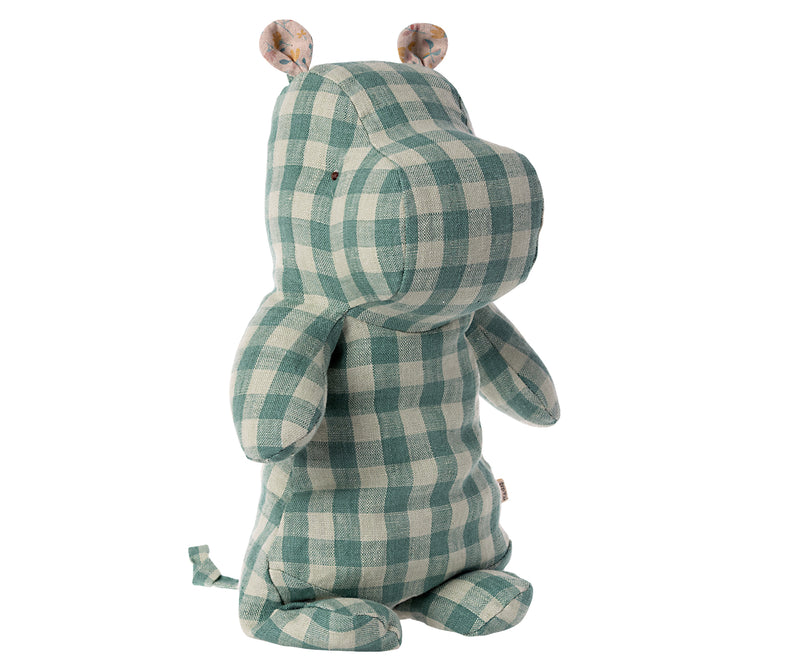 Maileg Safari Friends Medium Hippo Check Limited Edition
