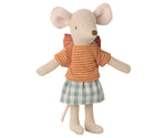 Maileg Tricycle Mouse Big Sister With Bag Old Rose