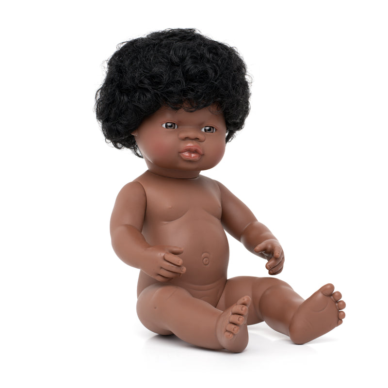 Miniland Doll - Anatomically Correct Baby, African Girl, 38cm