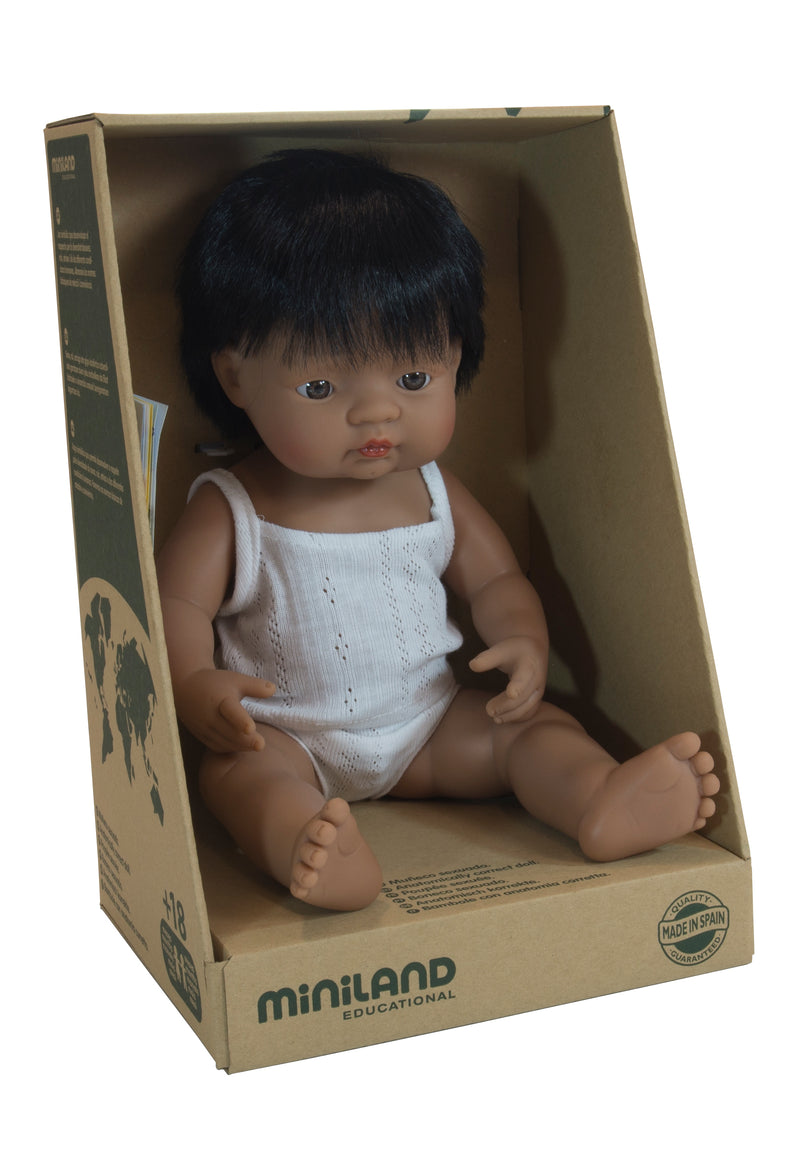 Miniland Doll - Anatomically Correct Baby, Latin American Boy, 38cm