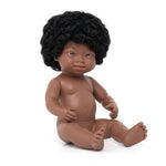 Miniland Doll - Anatomically Correct Baby African Girl with Down Syndrome, 38cm