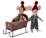 Maileg Sleigh For Mouse Red New 2023