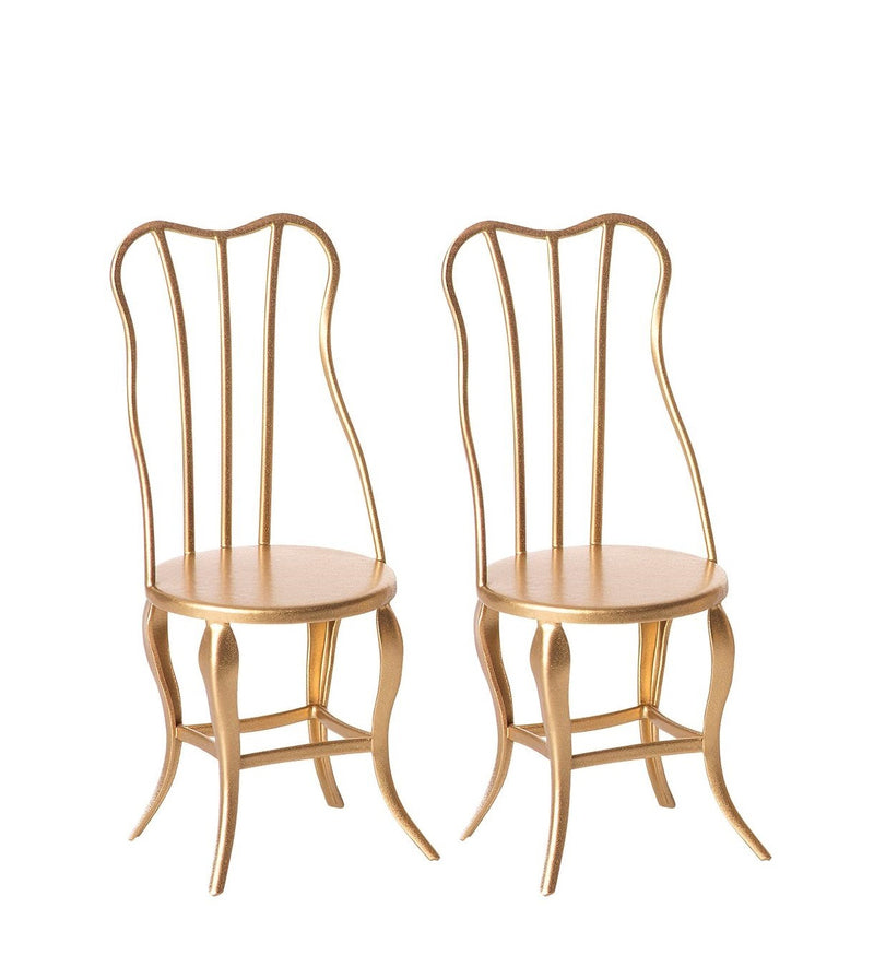 Maileg Vintage Chairs Micro Gold 2pcs Retired