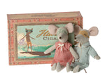 Maileg Mum And Dad Mice in Cigarbox Retired