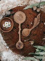 Handcrafted Sunflower Slotted Duo Spoon