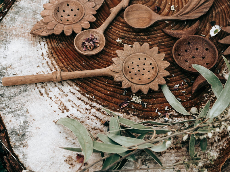 Handcrafted Sunflower Slotted Spoon