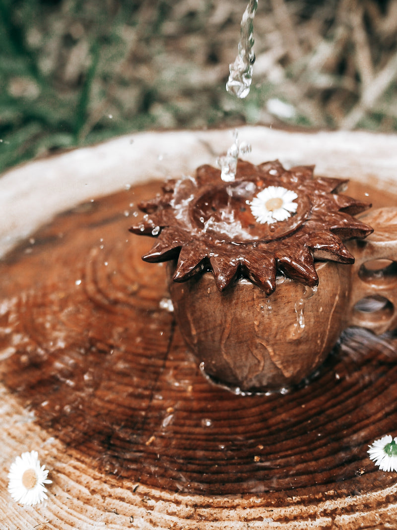 Handcrafted Wooden Leaf Cup