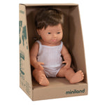 Miniland Doll - Anatomically Correct Baby Caucasian Boy With Down Syndrome, 38cm