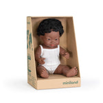 Miniland Doll - Anatomically Correct Baby African Boy with Down Syndrome, 38cm