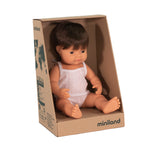Miniland Doll - Anatomically Correct Baby, Caucasian Boy, Brunette, 38cm