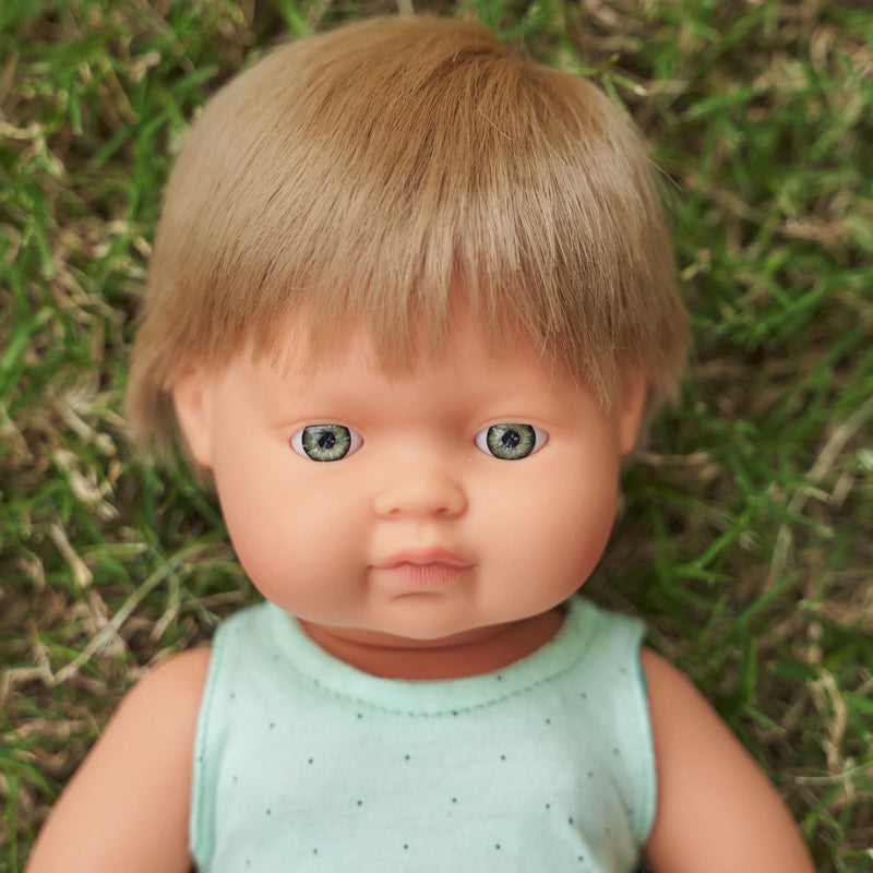Miniland Doll - Anatomically Correct Baby, Dark Blonde Caucasian Boy, 38cm