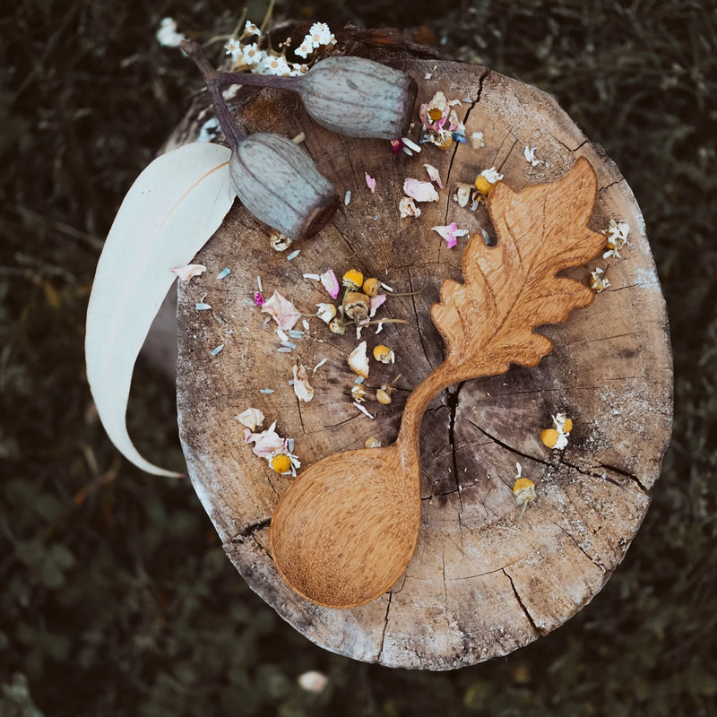 Handcrafted Wooden Leaf Spoon
