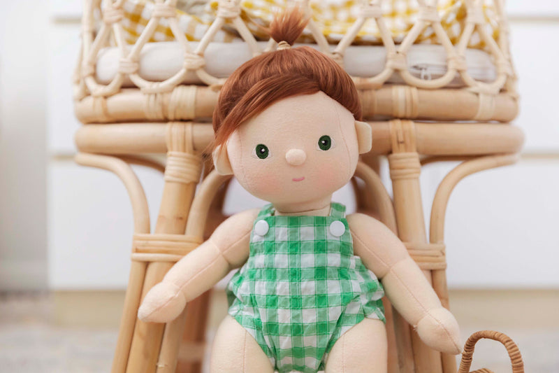 Parker Playsuit In Pink, Yellow and Green Gingham Made To Fit The Dinkum Dolls
