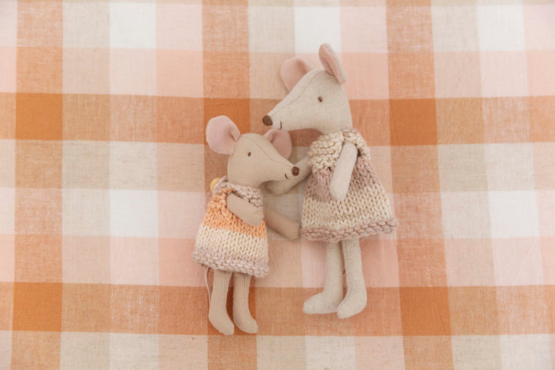 Hand Knitted Dress Made To Fit The Maileg Mice Mum Mouse And Big Sister Mouse
