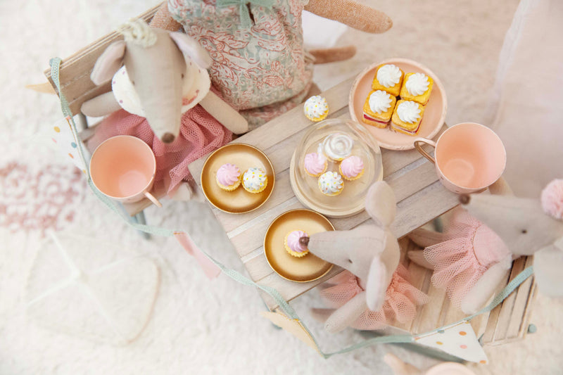 Set of 4 Handmade Miniature Polymer Cupcakes Miniature Food Perfect For Maileg Mice
