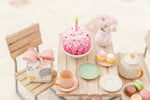 Handmade Miniature Polymer Clay Pink Rose Birthday Cake Perfect For Maileg Mice