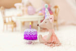 Handmade Miniature Polymer Clay Purple Rose Birthday Cake Perfect For Maileg Mice