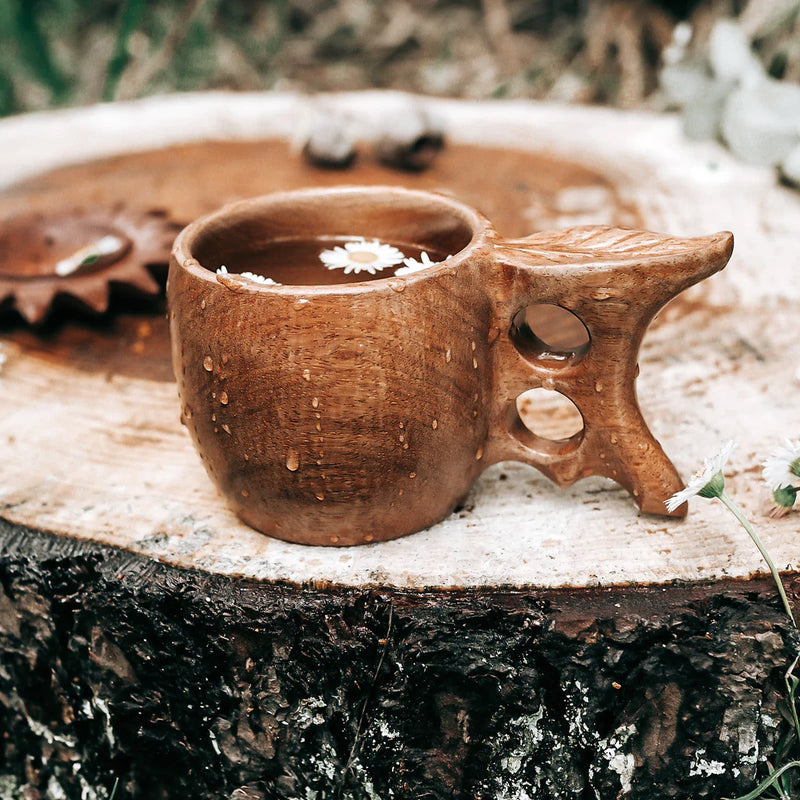 Handcrafted Wooden Leaf Cup