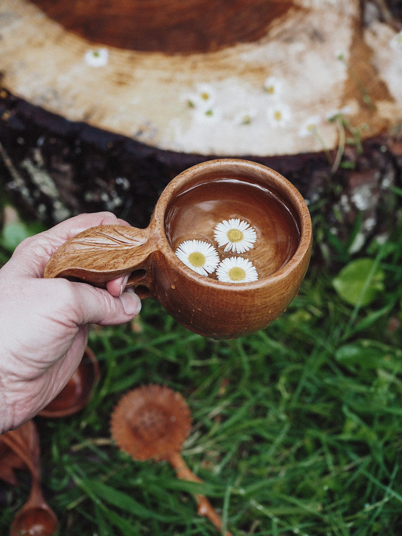 Handcrafted Wooden Leaf Cup