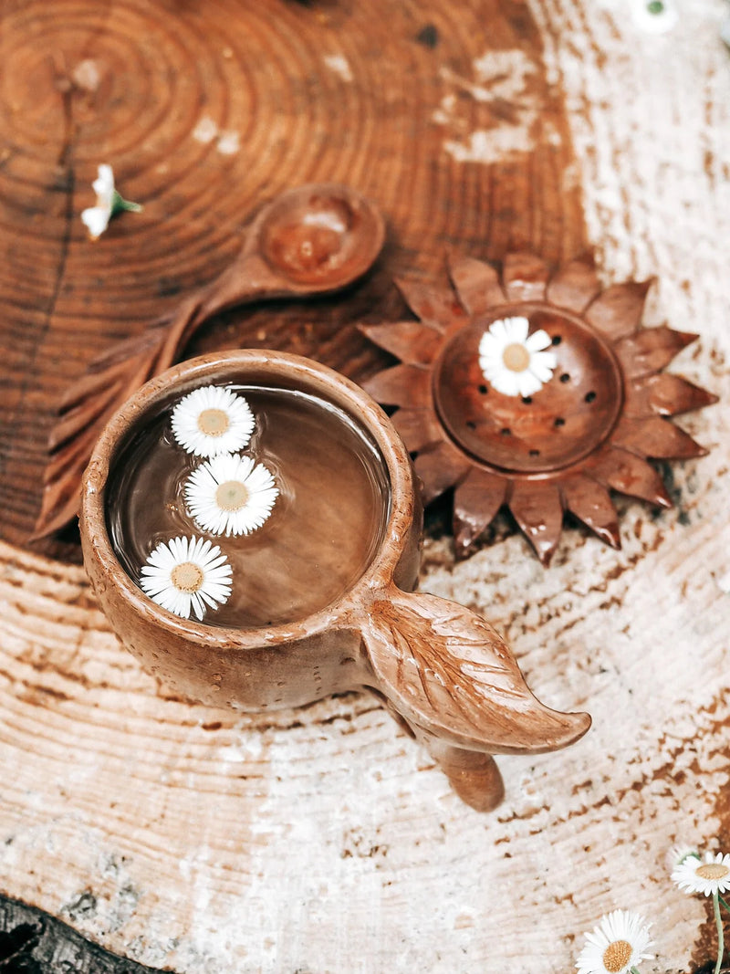 Handcrafted Wooden Leaf Cup