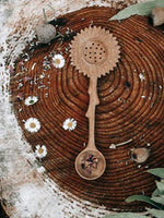 Handcrafted Sunflower Slotted Duo Spoon